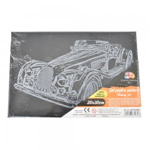Panza pentru Pictura Predesenata pe Sasiu Neagra, Model Masina, School Friendly Sf Art, Dimensiune 200x300 mm