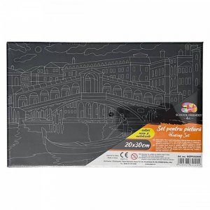 Panza pentru Pictura Predesenata pe Sasiu Neagra, Model Venetia, School Friendly Sf Art, Dimensiune 200x300 mm