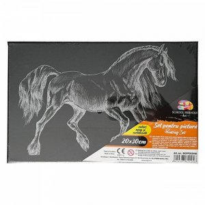 Panza pentru Pictura Predesenata pe Sasiu Neagra, Model Cal, School Friendly Sf Art, Dimensiune 200x300 mm