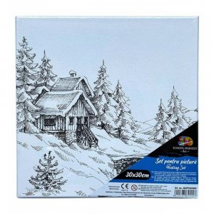 Panza pentru Pictura Predesenata pe Sasiu, Model Peisaj, School Friendly Sf Art, Dimensiune 300x300 mm