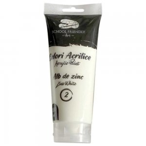 Culori Acrilice School Friendly Sf Art, Culoare Alb Zinc Premium, Cantitate 200 ml/tub