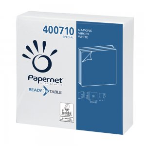 Servetele de Masa Papernet Albe, 2 Straturi, 330 x 330 mm, 50 Buc/Set