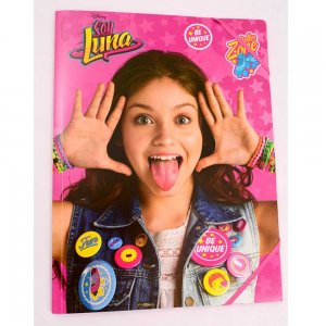 Mapa din Plastic cu Elastic A4 pentru Fete, Model Soy Luna, Culoare Multicolor