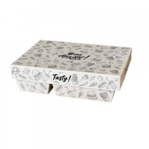 Cutii Meniu Bicompartimentate cu Capac Urban, 100 Buc/Set, 190x155x60 mm Cutii Meniu Bicompartimentate cu Capac Urban, 100 Buc/Set, 190x155x60 mm