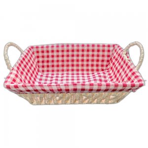 Cos Impletit Dreptunghic Alb, Material Plastic si Metal, Dimensiune 26x19x8 cm Cos Impletit Dreptunghic Alb, Material Plastic si Metal, Dimensiune 26x19x8 cm