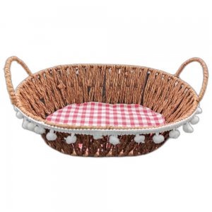 Cos Impletit Oval Maro, Material Plastic si Metal, Dimensiune 27x8 cm Cos Impletit Oval Maro, Material Plastic si Metal, Dimensiune 27x8 cm