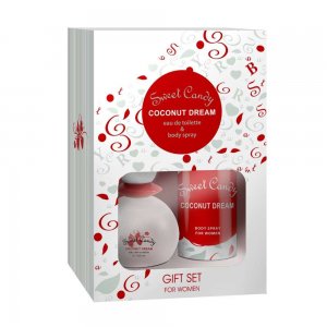 Set Sweet Candy, Coconut Dream, Apa de Toaleta 100 ml + Deodorant 150 ml, Pentru Femei