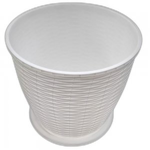 Ghiveci pentru Flori din Plastic, Include Tavita, 6 L, Culoare Alb