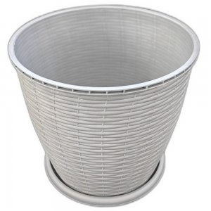 Ghiveci pentru Flori din Plastic, Include Tavita, 6 L, Culoare Gri