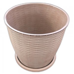 Ghiveci pentru Flori din Plastic, Include Tavita, 6 L, Culoare Maro