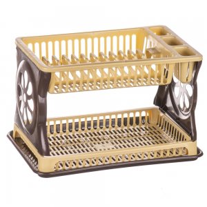 Scurgator de Vase Etajat KP din Plastic, Culoare Negru si Crem