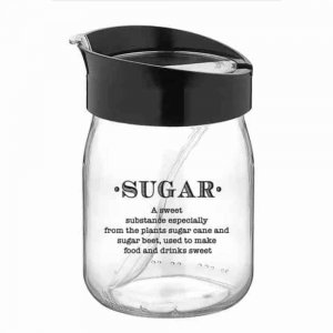 Borcan de Sticla cu Lingurita pentru Zahar, 580 ml Borcan de Sticla cu Lingurita pentru Zahar, 580 ml