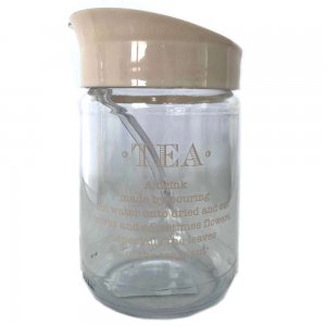 Borcan de Sticla cu Lingurita pentru Ceai, 580 ml Borcan de Sticla cu Lingurita pentru Ceai, 580 ml