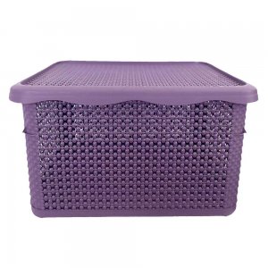 Cutie Depozitare din Plastic cu Capac, Mov,40 L Cutie Depozitare din Plastic cu Capac, Mov,40 L