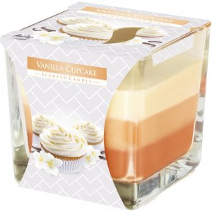Lumanare Parfumata in Pahar de Sticla in 3 Culori, Vanilla Cupcake