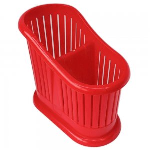 Uscator de Tacamuri cu 2 Compartimente, Material Plastic, Culoare Rosu