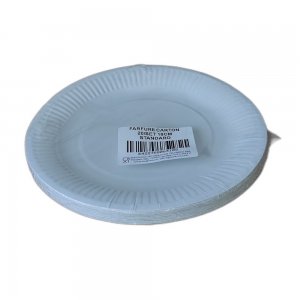 Farfurii din Carton Misavan de Unica Folosinta Standard Rotunda, 20 Buc/Set, Dimensiune 180 mm, Culoare Alb