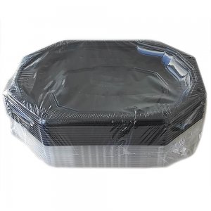 Set 10 Platouri Negre PP + Capac, 1500 CC, Dimensiune 335x250x38 mm