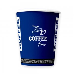 Bax 2000 Pahare din Carton 7 OZ Coffee Time, Carton Alb Printat Albastru Bax 2000 Pahare din Carton 7 OZ Coffee Time, Carton Alb Printat Albastru