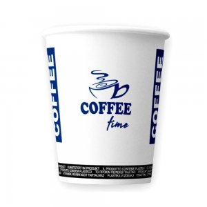 Bax 2000 Pahare din Carton 7 OZ Coffee Time, Carton Alb Printat Albastru Bax 2000 Pahare din Carton 7 OZ Coffee Time, Carton Alb Printat Albastru