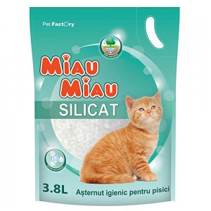 Asternut Igienic pentru Pisici Miau Miau, Silicat, 3,8 L Asternut Igienic pentru Pisici Miau Miau, Silicat, 3,8 L