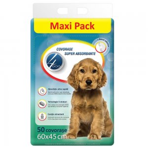 Covorase Absorbante 4 Dog, Dimensiune 60x45 cm, 50 Buc/Pachet Covorase Absorbante 4 Dog, Dimensiune 60x45 cm, 50 Buc/Pachet