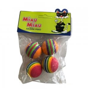Jucarie Miau Miau HL11 Minge din Plastic pentru Pisica, 4 Buc/Pachet Jucarie Miau Miau HL11 Minge din Plastic pentru Pisica, 4 Buc/Pachet