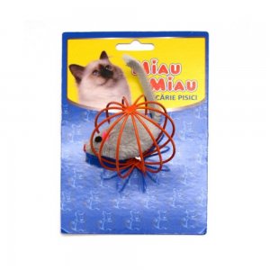 Jucarie Miau Miau HL27 Sfera din Metal cu Soricel Jucarie Miau Miau HL27 Sfera din Metal cu Soricel