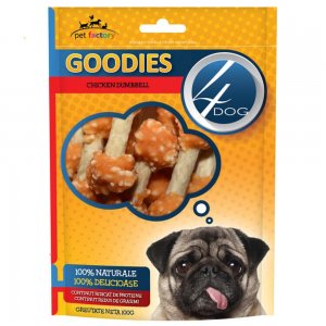 Recompense pentru Caini 4 Dog Goodies Chicken Poppers Dumbbells, 100 g Recompense pentru Caini 4 Dog Goodies Chicken Poppers Dumbbells, 100 g