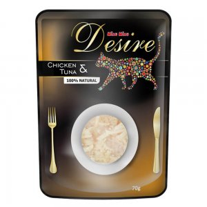 Hrana Umeda pentru Pisici Desire cu Pui File si Ton, 70 g