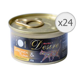Conserva pentru Pisici Desire cu Pui File si Ton, 24 Buc/Bax x 85 g