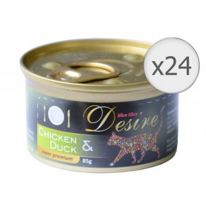 Conserva pentru Pisici Desire cu Pui File si Rata, 24 Buc/Bax x 85 g