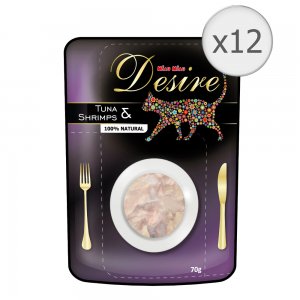 Hrana Umeda pentru Pisici Desire cu Ton si Creveti, 12 Buc/Bax x 70 g