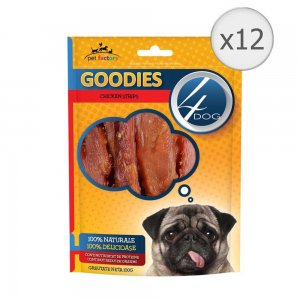 Recompense pentru Caini 4 Dogs Goodies Chicken Strips, 12 Buc/Bax x 100 g
