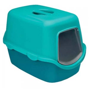 Litiera Acoperita Stefanplast pentru Pisici Cathy Albastru/Verde, Dimensiune 56x40x40 cm Litiera Acoperita Stefanplast pentru Pisici Cathy Albastru/Verde, Dimensiune 56x40x40 cm