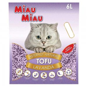 Asternut Igienic Miau Miau pentru Pisici Tofu Lavanda, 6 L Asternut Igienic Miau Miau pentru Pisici Tofu Lavanda, 6 L