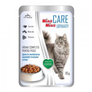 Hrana Umeda Miau Miau pentru Pisici Care Urinary cu Peste, 85 g Hrana Umeda Miau Miau pentru Pisici Care Urinary cu Peste, 85 g