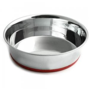 Castron 4 Dog Inox, Baza Rosie, 360 ml, 11 cm Castron 4 Dog Inox, Baza Rosie, 360 ml, 11 cm