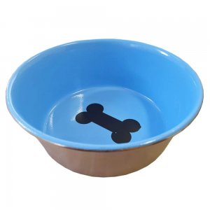 Castron 4 Dog Inox, Interior Albastru, Antiderapant, 500 ml, 13 cm Castron 4 Dog Inox, Interior Albastru, Antiderapant, 500 ml, 13 cm