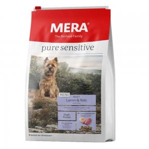 Hrana Uscata pentru Caini Mera Dog Pure Sensitive Mini Adult, Miel & Orez, 1 kg