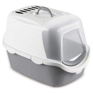 Litiera Acoperita Stefanplast Cathy Easy Clean Stone Grey & White, 56x40x40 cm Litiera Acoperita Stefanplast Cathy Easy Clean Stone Grey & White, 56x40x40 cm