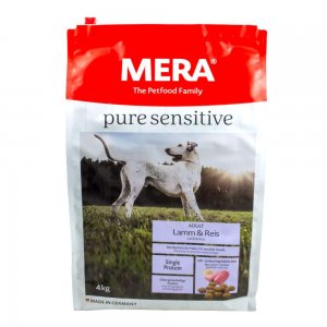 Hrana pentru Caini Mera Pure Sensitive Adult, Miel & Orez, 4 kg Hrana pentru Caini Mera Pure Sensitive Adult, Miel & Orez, 4 kg