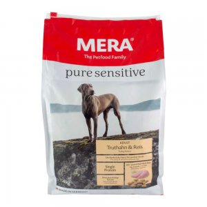 Hrana pentru Caini Mera Pure Sensitive Adult, Curcan & Orez, 4 kg Hrana pentru Caini Mera Pure Sensitive Adult, Curcan & Orez, 4 kg