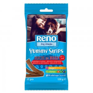 Recompense pentru Caini Reno Dog Snack Beef Strips, 120 g