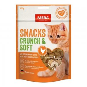 Recompense pentru Pisici Biscuiti Mera Cat Snacks Crunch Soft Pui, 200 g
