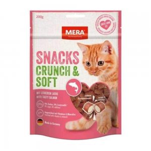 Recompense pentru Pisici Biscuiti Mera Cat Snacks Crunch Soft Somon, 200 g