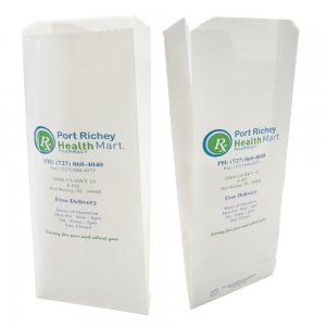 Pungi din Hartie pentru Farmacie Personalizate, Tipar 1, 2 Culori, Dimensiune 9x15 cm, Hartie Kraft Alba 35 g/m² Pungi din Hartie pentru Farmacie Personalizate, Tipar 1, 2 Culori, Dimensiune 9x15 cm, Hartie Kraft Alba 35 g/m²