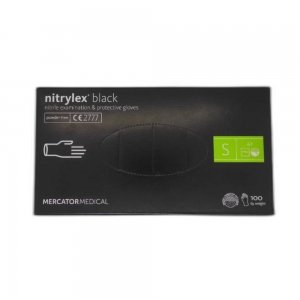 Manusi pentru Examinare Nitrylex din Nitril, 100 Buc/Cutie, Nepudrate, Marimea S, Culoare Negru