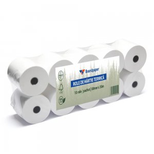 Set 10 Role Termice ROLLIS, 80mm x 30m, Hartie Termica 48 g/m² fara Bisfenol A (BPA), Tub 12 mm Set 10 Role Termice ROLLIS, 80mm x 30m, Hartie Termica 48 g/m² fara Bisfenol A (BPA), Tub 12 mm