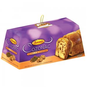 Cozonac Boromir, Crema de Nuca si Stafide, Cantitate 450 g